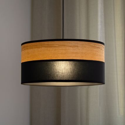 Lámpara colgante ALBA 1xE27/15W/230V Ø 40 cm negra/marrón