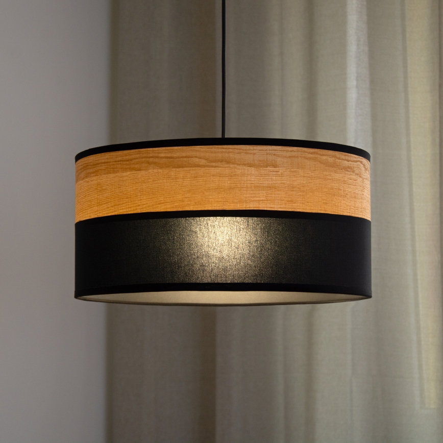 Lámpara colgante ALBA 1xE27/15W/230V Ø 40 cm negra/marrón