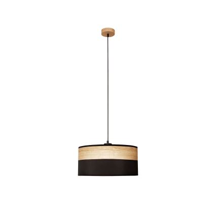 Lámpara colgante ALBA con cable 1xE27/15W/230V Ø 40 cm negro/marrón