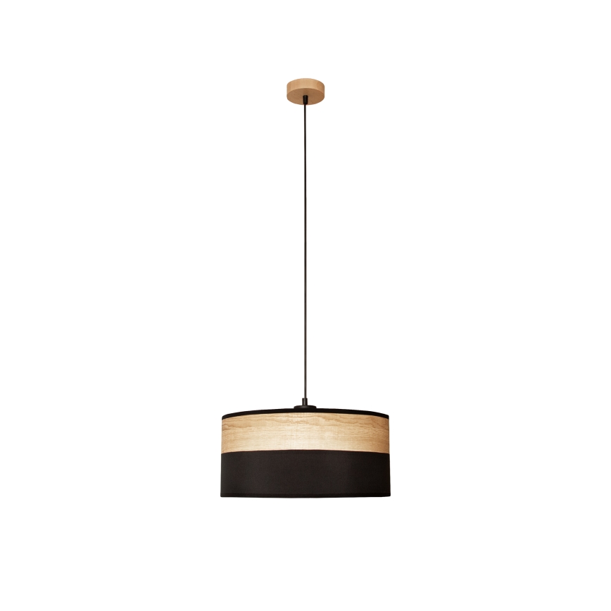 Lámpara colgante ALBA con cable 1xE27/15W/230V Ø 40 cm negro/marrón