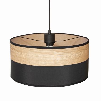 Lámpara colgante ALBA con cable 1xE27/15W/230V Ø 40 cm negro/marrón