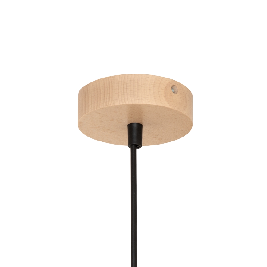 Lámpara colgante ALBA con cable 1xE27/15W/230V Ø 40 cm negro/marrón