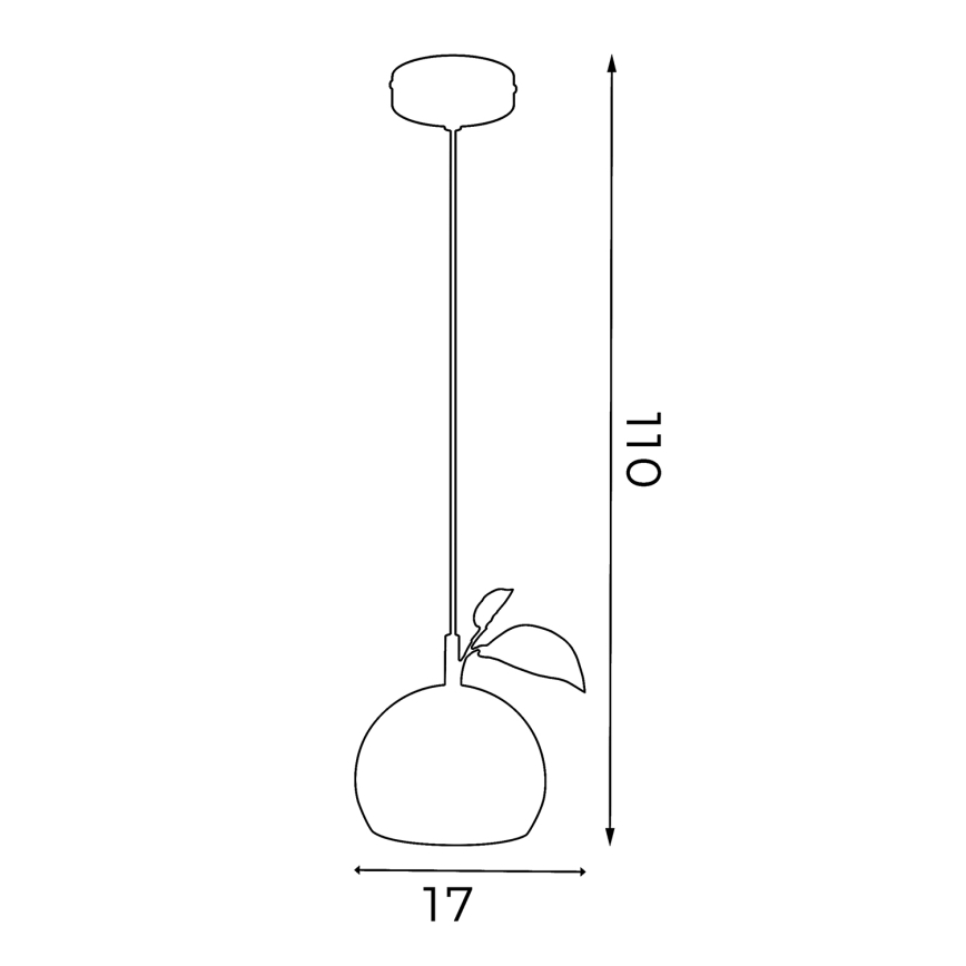 Lámpara colgante APPLE 1xE27/15W/230V rojo