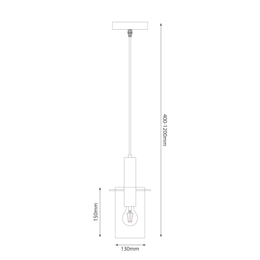Lámpara colgante ARCADIA 1xE27/60W/230V diá. 13 cm negro/ahumado