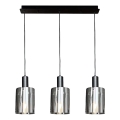 Lámpara colgante ARCADIA 3xE27/60W/230V negro/ahumado