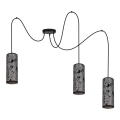 Lámpara colgante AVALO 3xE27/60W/230V araña gris/negro