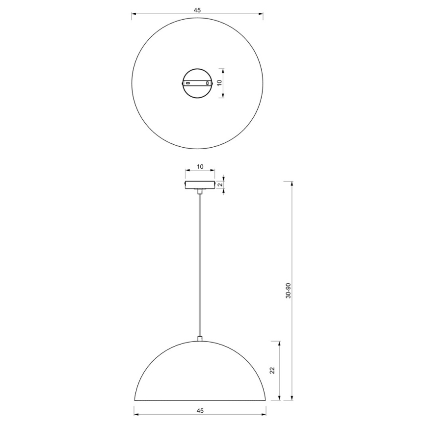 Lámpara colgante BETA 1xE27/60W/230V diá. 45 cm negro