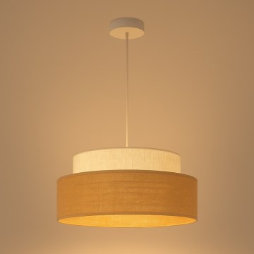 Lámpara colgante BOHO 1xE27/60W/230V diá. 40 cm color crema/beige