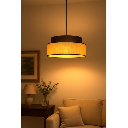 Lámpara colgante BOHO 1xE27/60W/230V diá. 40 cm marrón/beige