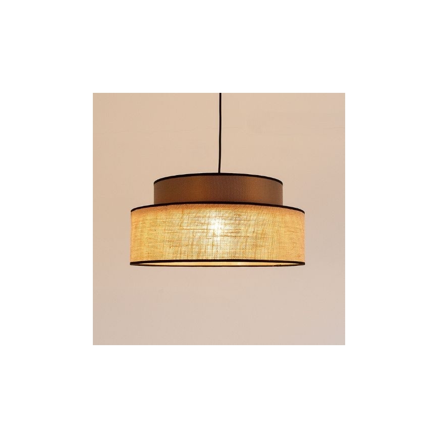 Lámpara colgante BOHO 1xE27/60W/230V diá. 40 cm marrón/beige