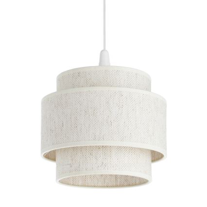 Lámpara colgante BOHO con cable 1xE27/60W/230V Ø 20 cm blanca