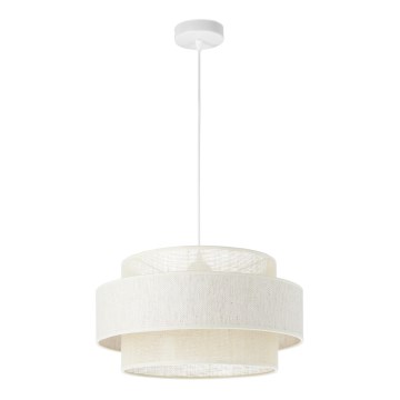 Lámpara colgante BOHO con cable 1xE27/60W/230V Ø 40 cm crema/yute