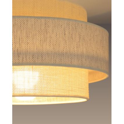 Lámpara colgante BOHO con cable 1xE27/60W/230V Ø 40 cm crema/yute