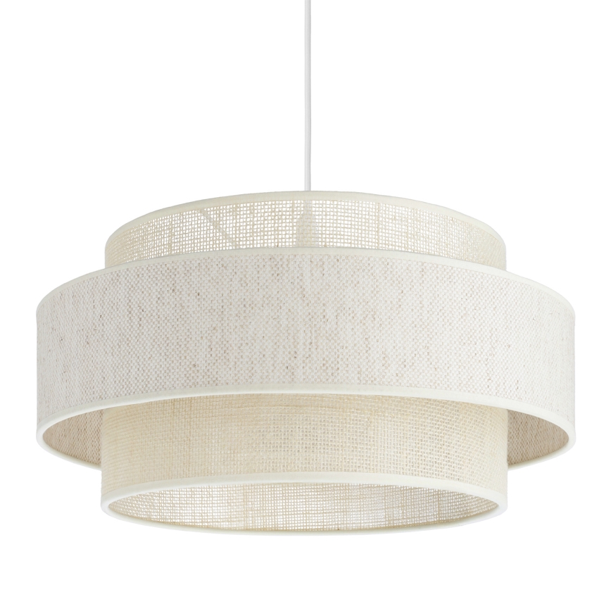Lámpara colgante BOHO con cable 1xE27/60W/230V Ø 40 cm crema/yute