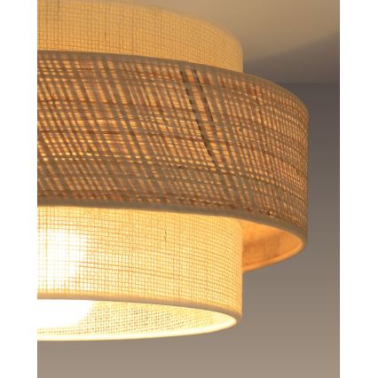 Lámpara colgante BOHO con cable 1xE27/60W/230V Ø 40 cm yute/crema