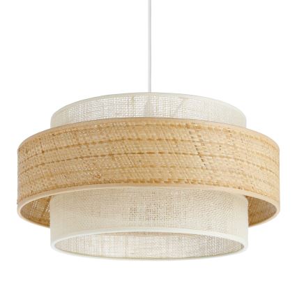 Lámpara colgante BOHO con cable 1xE27/60W/230V Ø 40 cm yute/crema