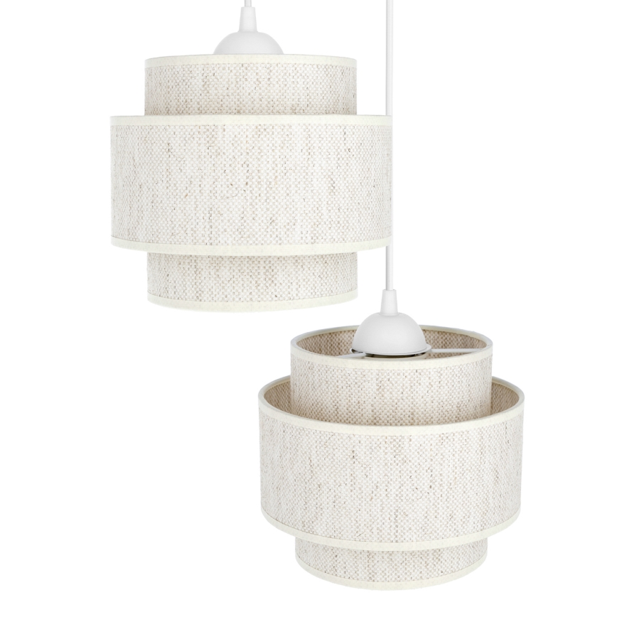 Lámpara colgante BOHO con cable 2xE27/60W/230V blanca