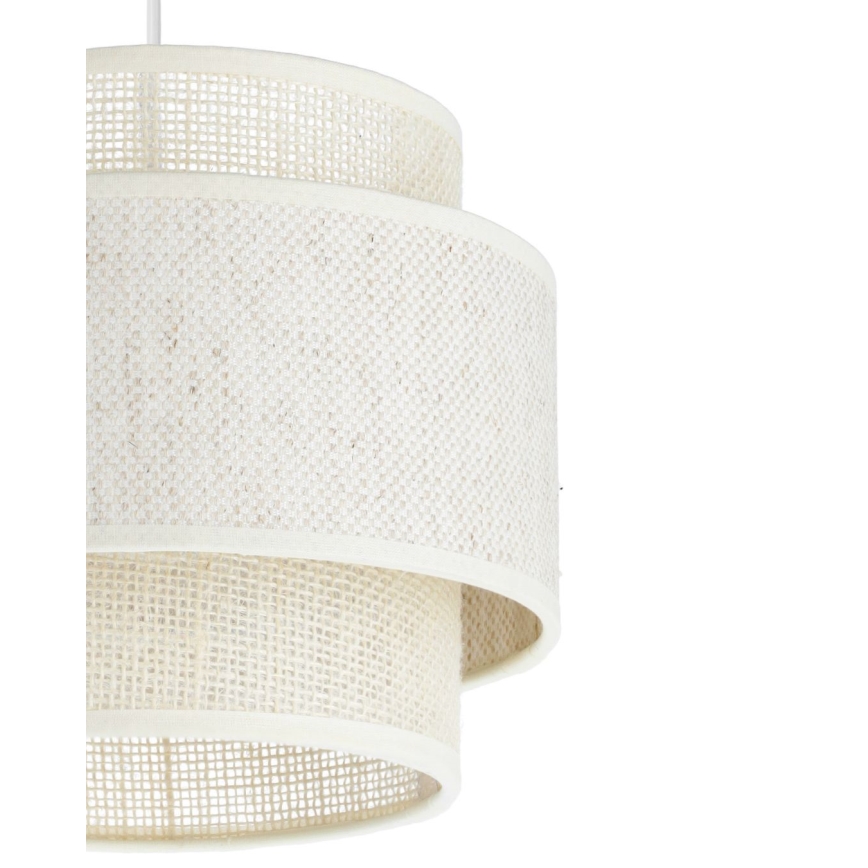 Lámpara colgante BOHO con cable 2xE27/60W/230V crema/yute