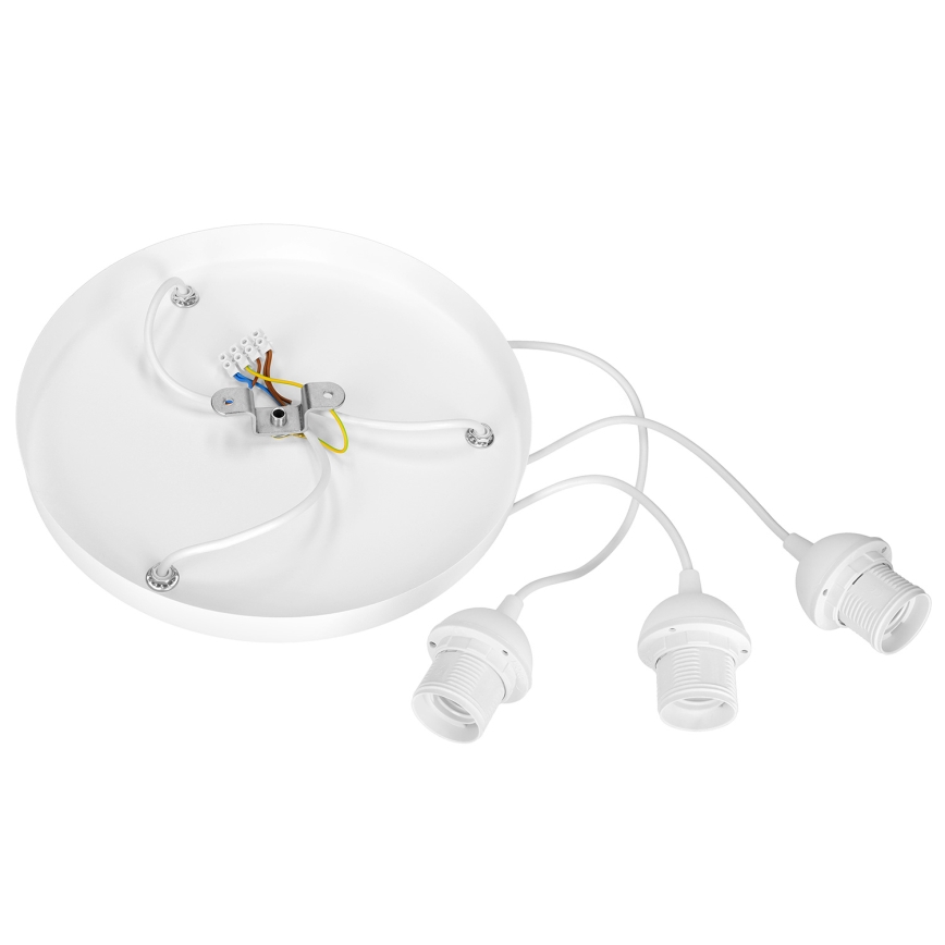 Lámpara colgante BOHO con cable 3xE27/60W/230V blanco/yute