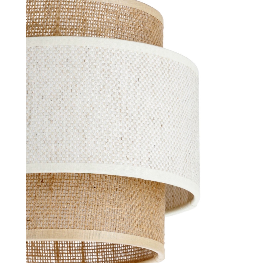 Lámpara colgante BOHO con cable 3xE27/60W/230V crema/yute