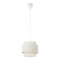 Lámpara colgante BOHO sobre cable, 1xE27/60W/230V, diámetro 20 cm, crema/yute