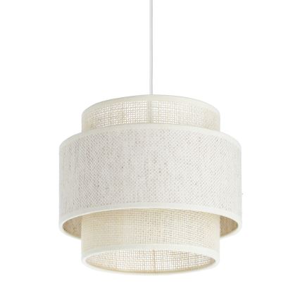 Lámpara colgante BOHO sobre cable, 1xE27/60W/230V, diámetro 20 cm, crema/yute