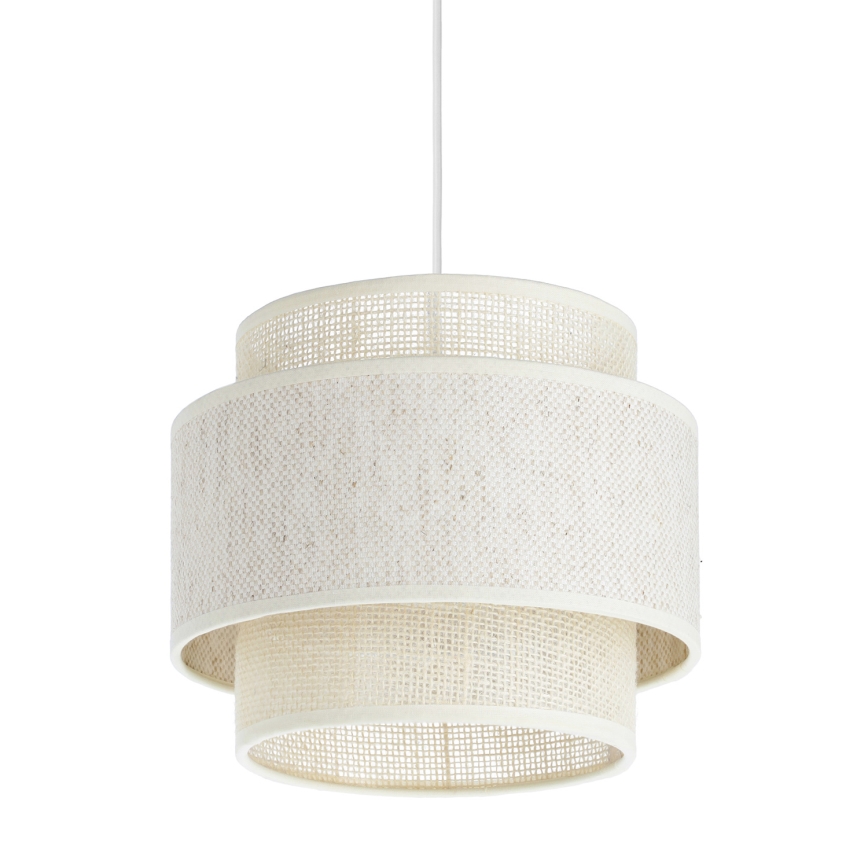 Lámpara colgante BOHO sobre cable, 1xE27/60W/230V, diámetro 20 cm, crema/yute