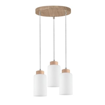 Lámpara colgante BOSCO con cable 3xE27/60W/230V roble