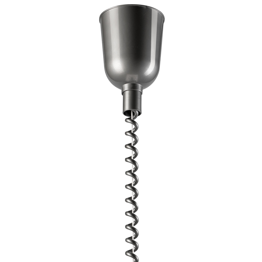 Lámpara colgante retráctil CHIARA 1xE27/60W/230V plata/marrón/haya