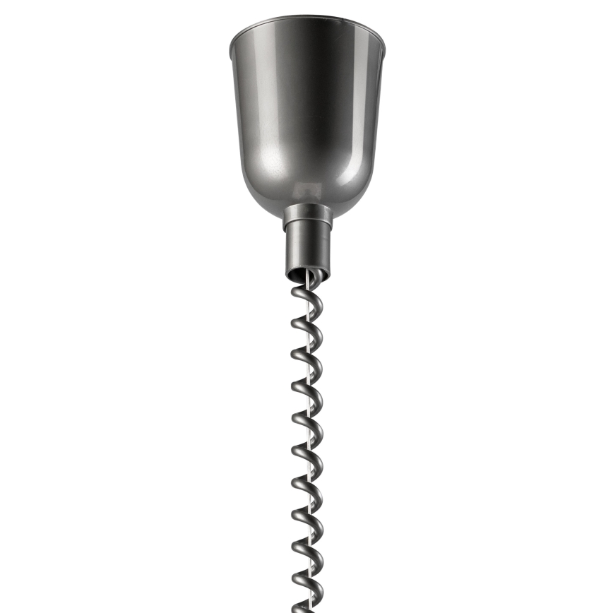 Lámpara colgante retráctil CHIARA 1xE27/60W/230V plata/marrón oscuro/haya