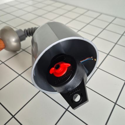 Lámpara colgante retráctil CHIARA 1xE27/60W/230V plata/marrón oscuro/haya