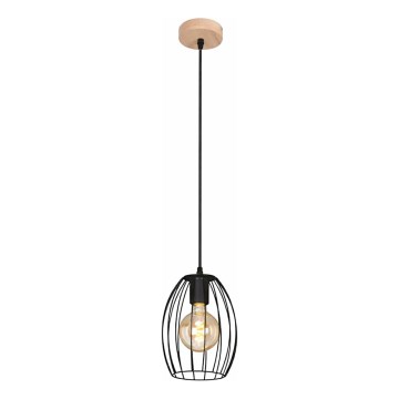 Lámpara colgante con cable 1xE27/60W/230V negra