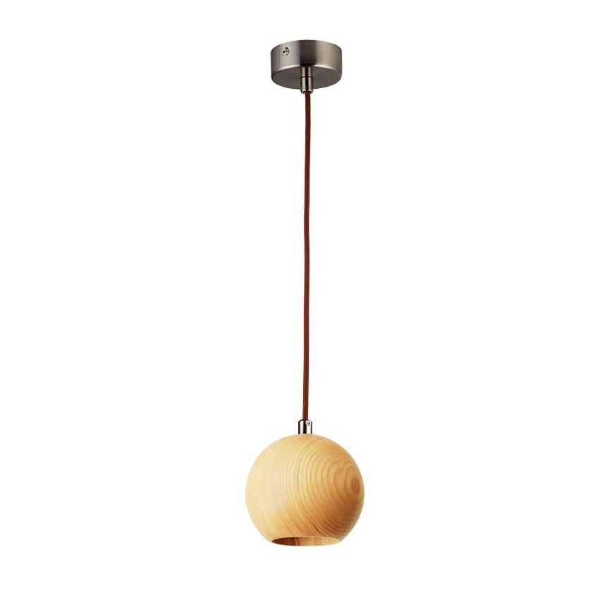 Lámpara colgante con cable 1xGU10/10W/230V Ø 11 cm madera maciza/fresno
