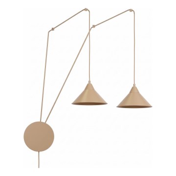 Lámpara colgante con cable ABRAMO 2xE27/15W/230V beige
