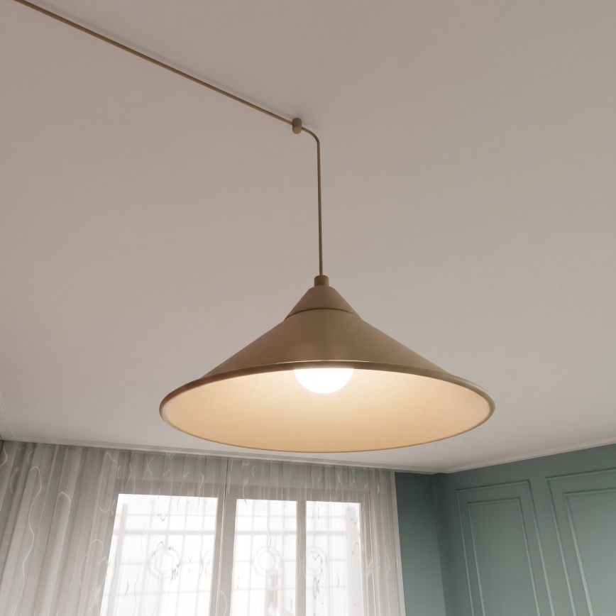 Lámpara colgante con cable ABRAMO 2xE27/15W/230V beige