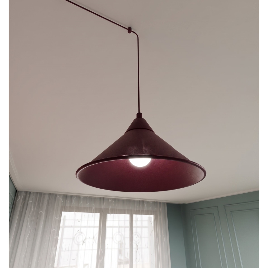 Lámpara colgante con cable ABRAMO 2xE27/15W/230V roja