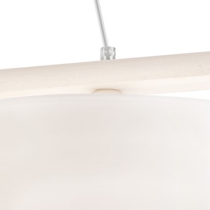 Lámpara colgante con cable AIDA 2xE27/60W/230V, diámetro 35 cm, roble/blanco
