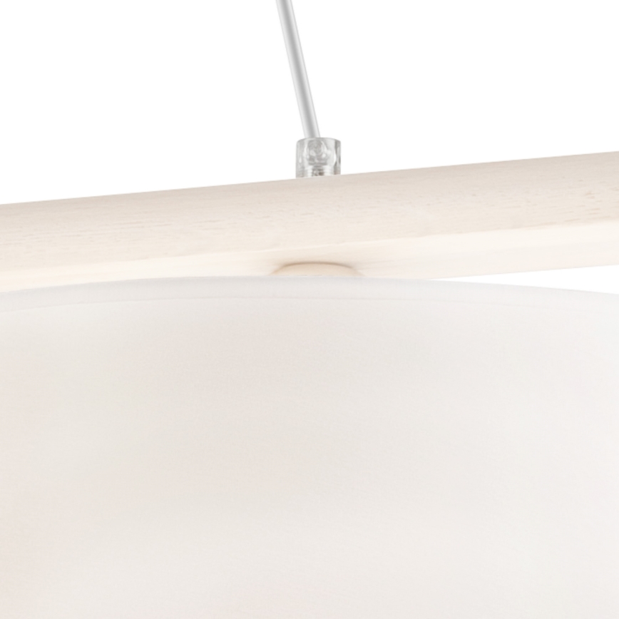 Lámpara colgante con cable AIDA 2xE27/60W/230V, diámetro 35 cm, roble/blanco