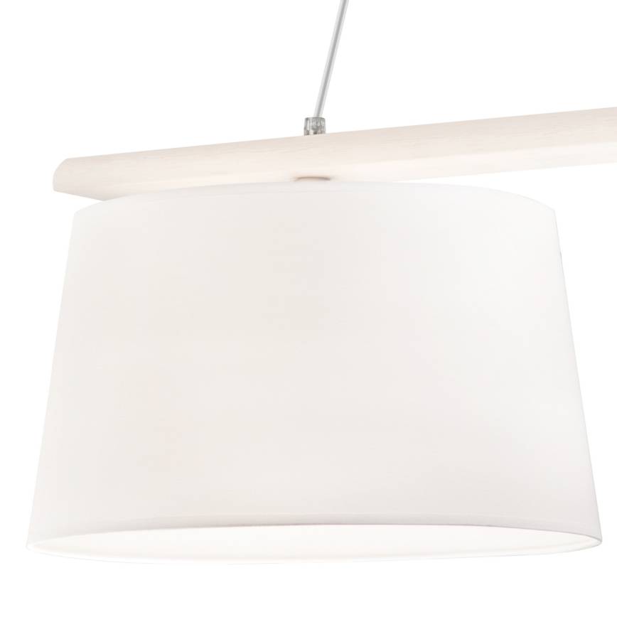 Lámpara colgante con cable AIDA 2xE27/60W/230V, diámetro 35 cm, roble/blanco