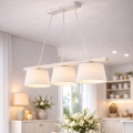 Lámpara colgante con cable AIDA 3xE27/60W/230V Ø 25 cm roble/blanco