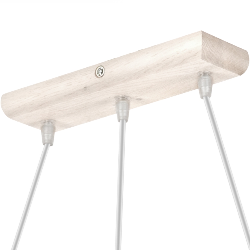 Lámpara colgante con cable AIDA 3xE27/60W/230V Ø 25 cm roble/blanco