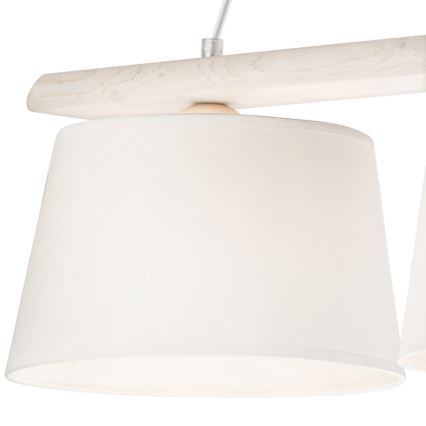 Lámpara colgante con cable AIDA 3xE27/60W/230V Ø 25 cm roble/blanco