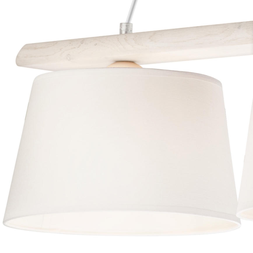 Lámpara colgante con cable AIDA 3xE27/60W/230V Ø 25 cm roble/blanco