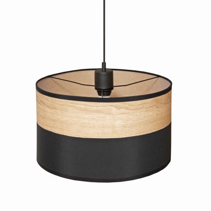 Lámpara colgante con cable ALBA 1xE27/15W/230V Ø 25 cm negro/marrón