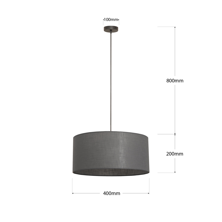 Lámpara colgante con cable ALBA 1xE27/15W/230V Ø 40 cm gris