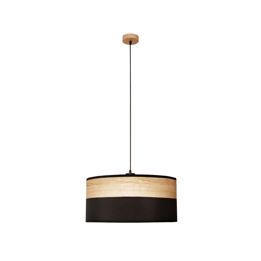 Lámpara colgante con cable ALBA 1xE27/15W/230V Ø 45 cm negro/marrón