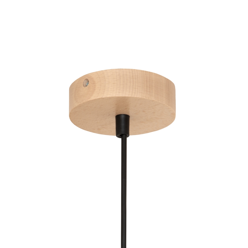Lámpara colgante con cable ALBA 1xE27/15W/230V Ø 45 cm negro/marrón