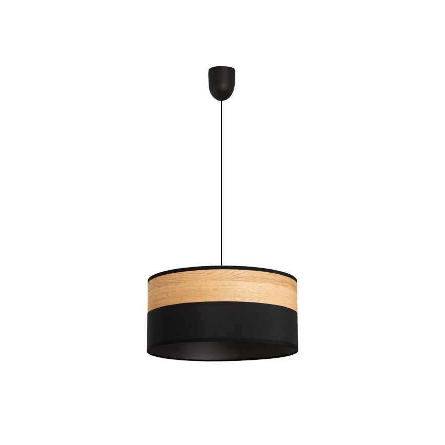 Lámpara colgante con cable ALBA 1xE27/15W/230V Ø 45 cm negro/marrón
