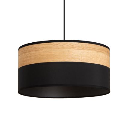 Lámpara colgante con cable ALBA 1xE27/15W/230V Ø 45 cm negro/marrón