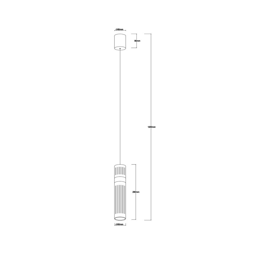 Lámpara colgante con cable AMBIENTE LED/6W/230V 3000/4000/6000K negra